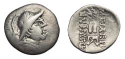 Ancient Coins - BAKTRIA: Eukratides I. AR Obol, Yuezhi (Yueh Chi) Imitation