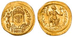 BYZANTINE: JUSTIN II, 565-578, GOLD SOLIDUS. BEARED BUST TYPE!