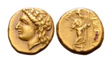 Ancient Coins - KARIA: Pixodaros, Circa 340-334 BC AV Sixth Daric (Hekte) (1.39 g). Mint: Halikarnassos.