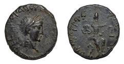 Ancient Coins - Kushan Empire. Kujula Kadphises. AD 50-90. Æ Unit. Roman Emperor type, Taxila mint