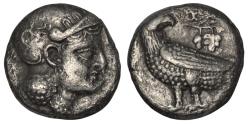 Ancient Coins - ANCIENT BAKTRIA SOPHYTES AR DRACHM EAGLE SERIES MINT IN OXUS REGIONS 325-300 BC