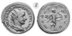 Ancient Coins - (VIDEO incl.) ★ R! last issues ★ GORDIANUS III, RIC 145, Date 243-244 AD, Silver Antoninianus Rome, Mars Propugnatori (5th issue)