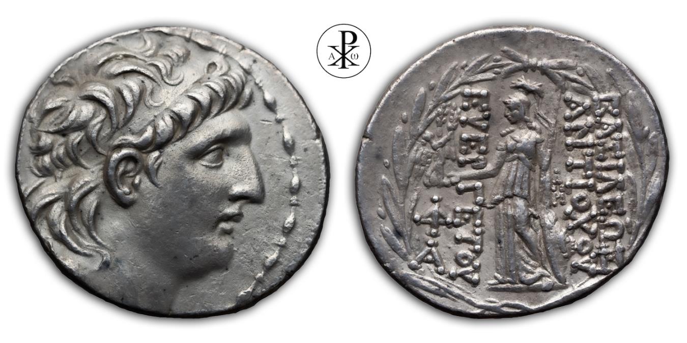 Ancient Coins - (VIDEO incl.) Antiochos VII Euergetes (Sidetes), SC 2061.4e, Date 138-129 BC, Silver Tetradrachm Antiochia Seleucid, Athene Nikephoros