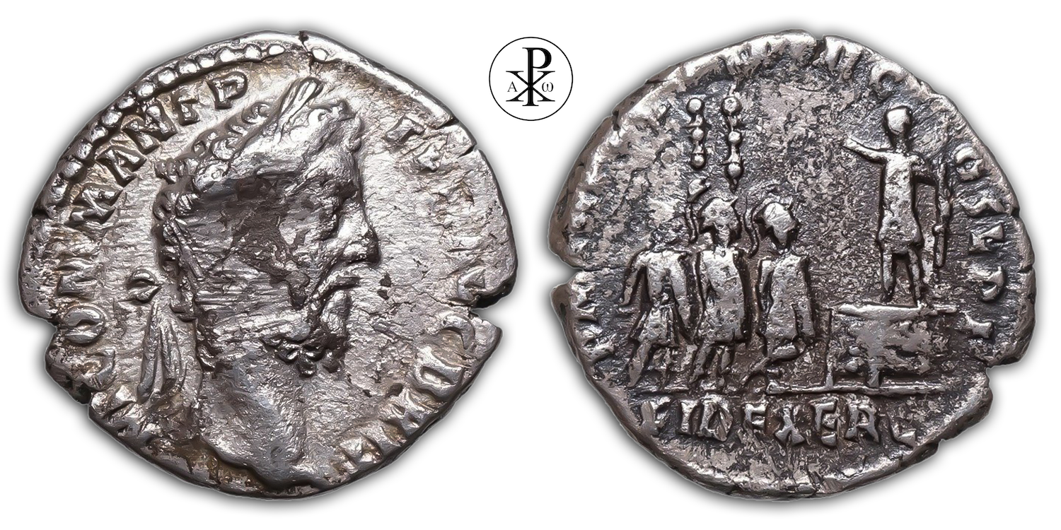 (VIDEO incl.) R! DAMNATIO MEMORIAE? COMMODUS, RIC 130d, Date 186 AD, Silver  Denarius Rome, Fides Exercitus