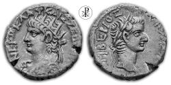 Ancient Coins - ★ R! RPC PLATE ★ NERO, DIVUS TIBERIUS, RPC 5295, Date 66-67 AD, BI Silver Tetradrachm Alexandria Egypt