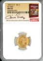 Us Coins - 1907 /7 /7 $2.5 Gold NGC MS65 VP-003 Bill Fivaz Signature Label