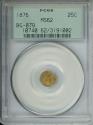 Us Coins - 1876 25c California Fractional Gold PCGS MS62 BG-879