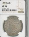 Us Coins - 1882 O/S $1 NGC AU58
