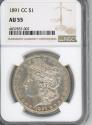 Us Coins - 1891 CC $1 NGC AU55