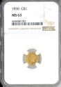 Us Coins - 1850 $1 Gold NGC MS63