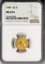 Us Coins - 1907 $2.5 Gold NGC MS67*