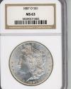 Us Coins - 1887 O $1 NGC MS63