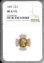 Us Coins - 1885 $1 Gold NGC MS61PL