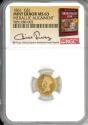 Us Coins - 1861 $1 Gold NGC MS62 Mint Error: Medallic Alignment Bill Fivaz Signature Label