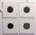 World Coins - Vatican / PaPal States: Ferrara, 4 Quattrino coins 1605-1748 (4)