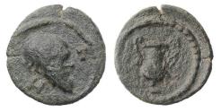 Ancient Coins - Greek coins: Asia Minor. Possibly Teos of Ionia circa 300-100 BC. Bronze Æ w Silenos - RR!