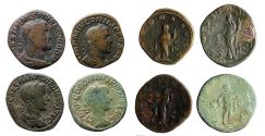 Ancient Coins - Nice lot of 4 Roman Imperial bronze stestertius coins of GordianIII, Maximinus Thrax and Philip!