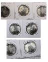 World Coins - Vatican city / Papal state: Coll. of large silver 500 Lire coins 1969-1976, 8 pcs. in Unc-MS