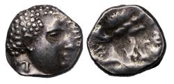 Ancient Coins - Greek coins: ARABIA, Southern. Qataban. Inscribed issue. Circa 50-25 BC. AR Hemidrachm RR!
