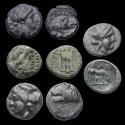 Ancient Coins - Greek coins: Lot of 4 fine quality Greek Æ issues of Troas, Poseidonia, Halikarnassos and Argolis!