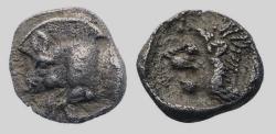 Ancient Coins - Greek coins: MYSIA, Kyzikos. Circa 450-400 BC. AR Obol