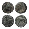 Ancient Coins - Greek coins: Pair of choice bronzes from MYSIA, Plakia. and IONIA, Priene 4th century BC.