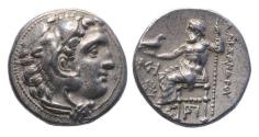 Ancient Coins - KINGS of MACEDON. Antigonos I Monophthalmos AR silver drachm, interesting scarce issue w Wreath
