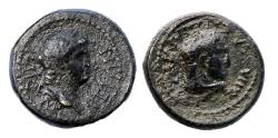 Ancient Coins - Nero and Hercules, 54-68 AD, AE 16, Lydia, Sardes, c. 60 AD