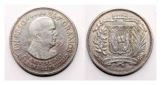 World Coins - Dominican republic: Silver Peso (crown size) 1955 - scarce and nice!