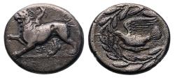 Ancient Coins - Greek coins: SIKYONIA, Sikyon. Circa 335-330 BC. AR Drachm - Choice and scarce!