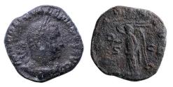 Ancient Coins - Roman Imperial: Scarce sestertius of Valerian I, AD 253-254. Interesting victory issue