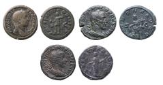 Ancient Coins - Roman Imperial: Lot of three nice and scarce Æ bronze Asses of Severus Alexander, Gordian and Philip I!