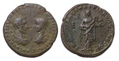 Ancient Coins - MOESIA INFERIOR, Marcianopolis. Macrinus, with Diadumenian as Caesar. AD 217-218. AE Dynastic Pentassarion