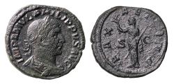 Ancient Coins - Roman Imperial: Attractive Philip I. AD 244-249. Æ Sestertius (32 mm, 20.57 grams) - Good VF