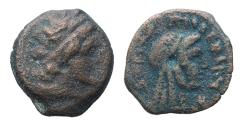 Ancient Coins - Ptolemaic Kings of Egypt: Ptolemy III, Dichalkon, Ptolemy I Portrait and reverse with a Libya Head