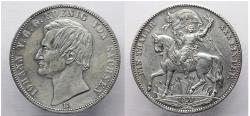 World Coins - German States, Sachsen, Saxony 1 Friedenstaler 1871 Gem EF!