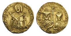 Basil I the Macedonian, with Constantine. 867-886. AV Gold Solidus