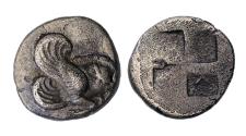 Ancient Coins - Greek coins: Choice Ionia, Klazomenai silver AR diobol, 5th. cent. BC - Good VF