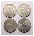 World Coins - 76 grams of silver! 4 large modern silver crowns: Portugese Macau, Spain and Portucal