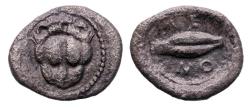 Ancient Coins - Greek coins: SICILY, Leontini. Circa 476-466 BC. AR Obol
