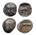 Ancient Coins - Greek coins: Pair of nice AR silver obols from Troas Tenedos (2)