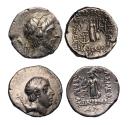 Ancient Coins - Greek coins: Pair of choice Cappadocian silver AR drachms, Ariobarzanes I and Ariobarzanes IIII