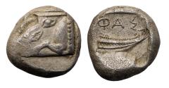Ancient Coins - Greek coins: Exceptional LYCIA, Phaselis. Circa 500-440 BC. AR silver Third Stater - EF!