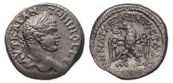 Ancient Coins - JUDAEA. Caesaraea Maritima. Caracalla, 198-217 AD. AR silver Tetradrachm, Biblical and Nice EF!
