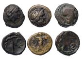 Ancient Coins - Greek coins: Lot of scarce ATTICA, Athens. Circa 100-90 BC. Æ Chalkous coins (3)