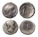 Ancient Coins - Nice lot of two Kings of Cappadocia silver drachms, F-NIce VF