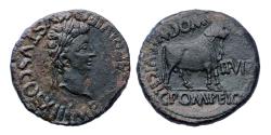 Ancient Coins - Roman SPAIN, Celsa. Augustus. 27 BC-AD 14. Æ As Domitius and Pompeius, duoviri. Struck 5-3 BC.