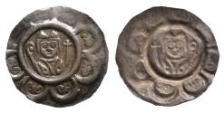 World Coins - German states: Lovely Augsburg Bracteate by Hartwig von Hirnheim 1202-1208, toned EF!