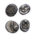 Ancient Coins - Greek coins: Pair of archaic period Ionian AR silver diobols, VF