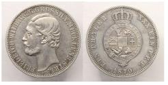 World Coins - German states, Meclenburg-Streliz silver Thaler Vereinstaler 1870 VF/EF, fine toning!